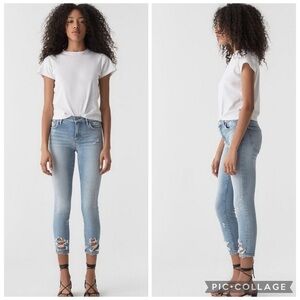 AGOLDE Sophie Crop Jean With Chewed Hem and Waistband size 24